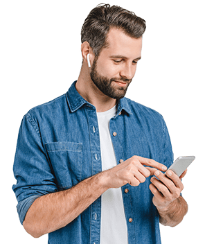 Hombre con celular - beneficios Fondo de inverión
