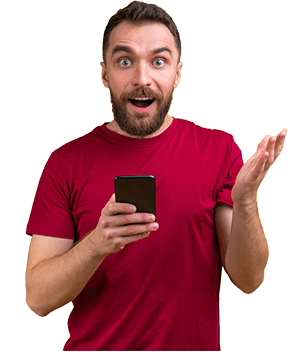 Hombre con celular - beneficios Agendamiento y puntos de atención