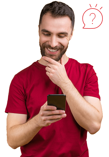 Hombre con celular - Preguntas Frecuentes