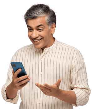 Hombre con celular - beneficios Pago de Productos